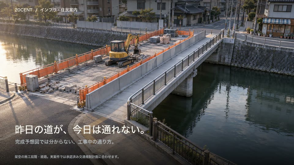 インフラ工事・通行案内の映像